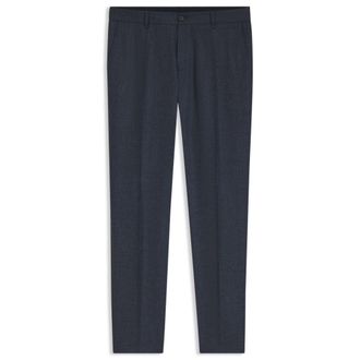 BOSS Slim-fit patterned pants in Italian virgin wool