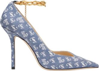Jimmy Choo London Diamond Talura 100 Denim Pumps, Brand Size 39.5 ( US Size 9.5 )
