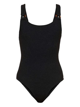 Hunza G ring-details swimsuit - women - Nylon/Elastane - One Size - Black