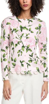 Oscar De La Renta English Rose Printed Cardigan