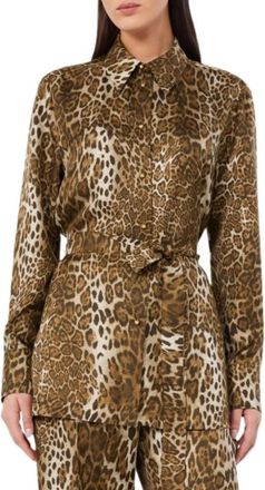 Max Mara Camicia - Dames - Blouses - Bruin - S - Leer - Overhemden