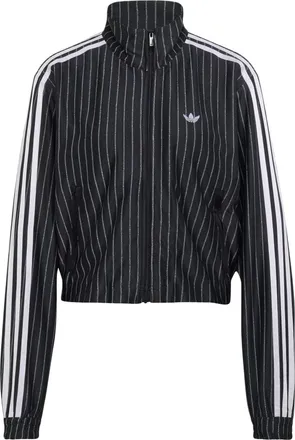 adidas (WMNS) adidas Firebird Pinstripe Track Jacket Asia Sizing Black Silver Metallic KR9576