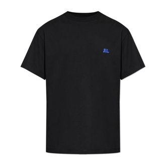 Jil Sander T-Shirts, male, Black, Size: 2XL T-Shirt with Embroidered Logo
