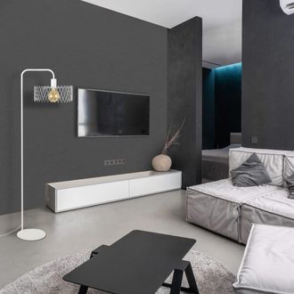 Tosel L&aacute;mpara para leer metal Alt.157cm blanco Pantalla: blanco