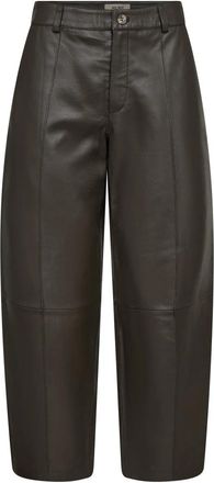 Mos Mosh Delicioso Leren Broek - Dames - Leren Broeken - Bruin - L - Leer - Broeken