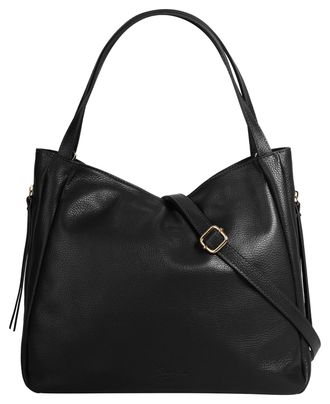 Samantha Look Umh&auml;ngetasche SAMANTHA LOOK, Damen, Gr. B/H/T: 35cm x 30cm x 14cm onesize, schwarz, Leder, clean, Taschen Umh&auml;ngetasche, echt Leder, Made in Italy