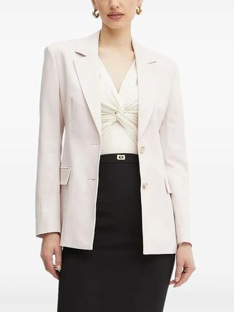 BOSS notched-lapel single-breasted blazer - women - Viscose/Viscose/Spandex/Elastane/Polyester - 42 - Pink