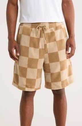 BOSS Nustine Check Fleece Shorts in Medium Beige at Nordstrom Rack, Size Xx-Large