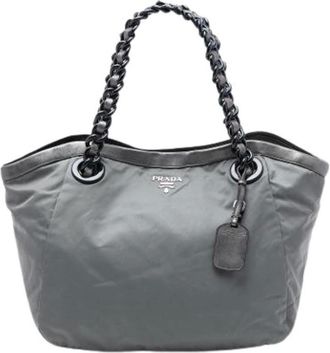 Prada Pre-owned Tote Bags, female, Gray, Size: ONE SIZE Pre-owned Tote Bag