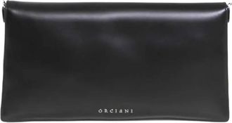 Orciani Gossip leather clutch bag - Black