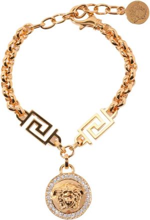 Versace Gouden Medusa Grieks Kristal Logo Armband - Dames - Armbanden - Geel - ONE Size - Accessoires