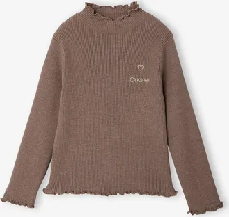 Vertbaudet M&auml;dchen Unterziehpullover aus Strick taupe
