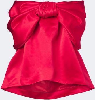 Simone Rocha Top in raso con fiocco