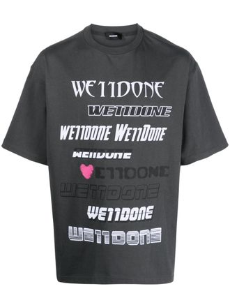 We11done T-shirt met logoprint - Grijs