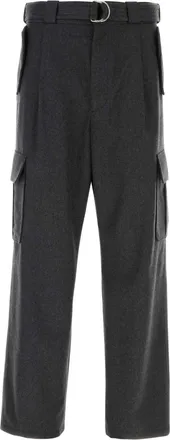 Prada Grafiet Wol Cargo Broek
