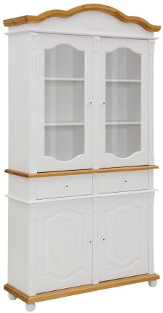 HOME AFFAIRE Aufsatzschrank »Tessin« Vitrinen-Aufsatz, Breite 115 cm, aus massiver Kiefer, FSC