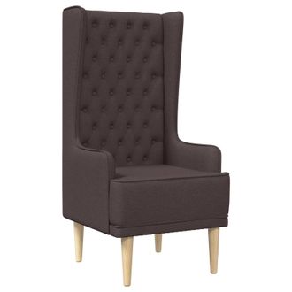 vidaXL Silla De Respaldo Alto Con Capiton&eacute; Con Botones Marr&oacute;n Oscuro Vidaxl