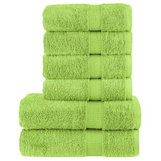 vidaXL Set Asciugamani Solund 6 Pz Verde Mela 600 Gsm - Vidaxl