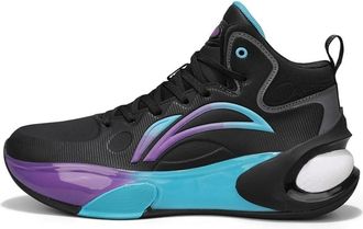 Generic Mens Basketball Shoes Anti Slip Shock-Absorbing Breathable Fashionable Rubber Sole Sports Boots Walking Shoes(Black,5.5 UK)