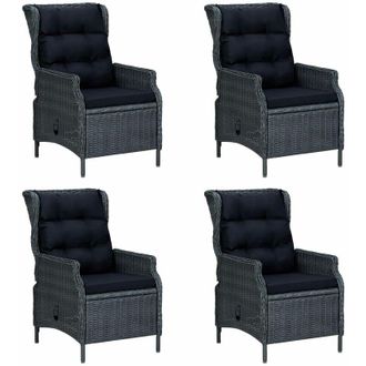 vidaXL Juego De Comedor Para Jard&iacute;n De 5 Piezas Gris Oscuro Vidaxl