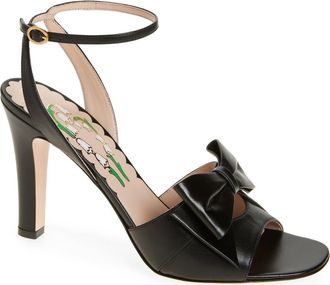 Valentino Garavani Bowow Ankle Strap Sandal in Black at Nordstrom, Size 10.5Us
