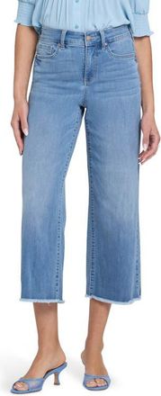 NYDJ Coco High Waist Fray Hem Relaxed Crop Wide Leg Jeans in Vista Lakes at Nordstrom, Size 10