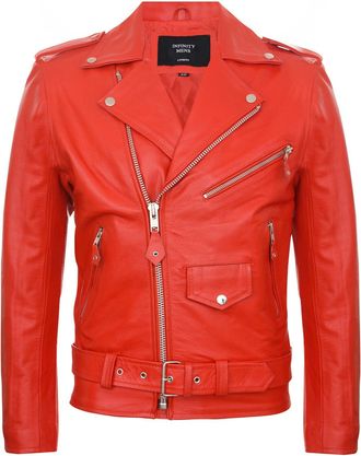 Infinity Leather Mens Leather Brando Biker Rock Motorcycle Hide Jacket
