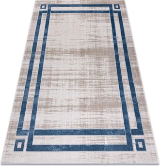 RugsX Rugsx - Alfombra Noble Moderna 1539 68 Marco Vintage - Structural Dos Niveles De Vell&oacute;n Crema / Azul Beige 160x220 Cm