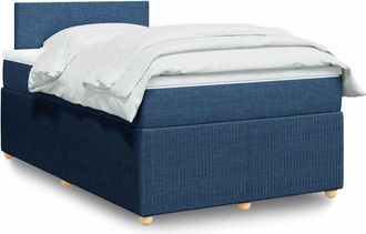 vidaXL Cama Box Spring Con Colch&oacute;n Tela Azul 120x190 Cm Vidaxl