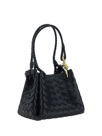 Bottega Veneta Womens Shoulder Bag Parachute Lambskin Black Black-Brass Black/brass
