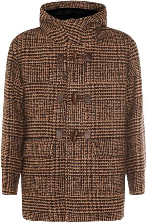 Herno hooded check-toggle coat - Brown