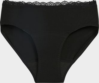 Miiyu Womens Lace trim Hipster Panties period panties Absorption: high 2-pack