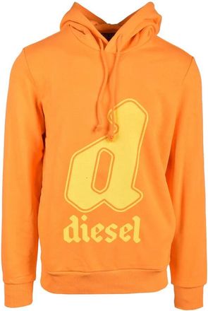 Diesel Orange Hooded Cotton-Blend Sweatshirt