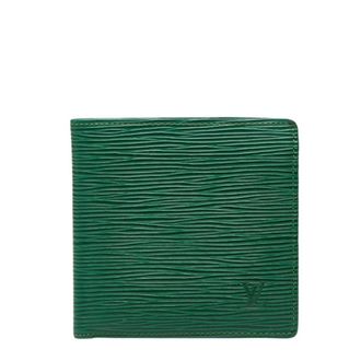 Louis Vuitton Borneo Green Leather Wallet (Bi-Fold) (Pre-Owned)
