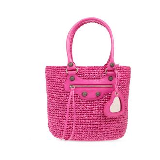 Balenciaga Le Cagole Medium Panier Tas - Dames - Handtassen - Roze - ONE Size - Leer - Tassen