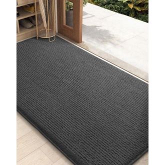 OEM Felpudo 90x150 Cm Antideslizante Absorbente Gris Oscuro