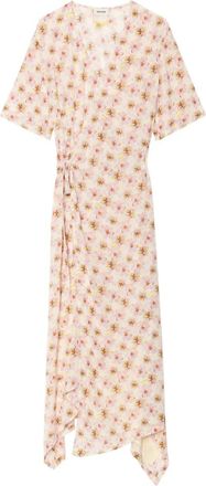 Zadig&Voltaire Asymmetrische midi-jurk met bloemen - Beige