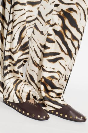 Ganni Ballet Flats With Studs, Womens, Brown