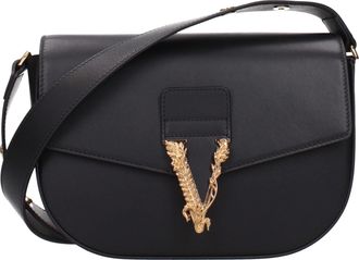 Versace Black Leather Crossbody Womens Bag