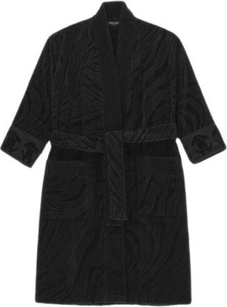 Roberto Cavalli Animalier Crystal Snakes Badjas - Dames - Badjassen - Zwart - L/Xl - Katoen - Nachtkleding