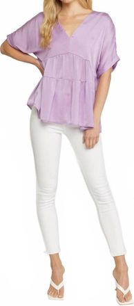 Entro Double V Tiered Top In Lavender