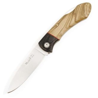 OEM Navaja Muela Serie Gt Gt-8m.ol, Hoja De 8 Cm, Con Bloqueo, Cachas De Madera De Olivo, Peso 90 Gramos + Tarjeta Multiusos De Regalo
