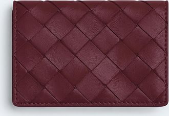 Bottega Veneta Intrecciato Business Card Case - Bordeaux - Women - 100% Lambskin