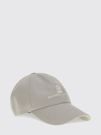 Brunello Cucinelli Cappello in cotone con logo ricamato
