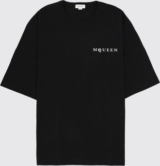 Alexander McQueen T-shirt in cotone a contrasto McQueen