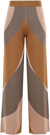 Akep Jacquard Waves Pants - Dames - Wijde Broeken - Veelkleurig - S - Katoen - Broeken