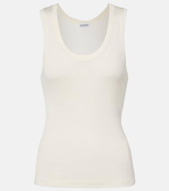Loewe Tank top Anagram in maglia di seta a coste