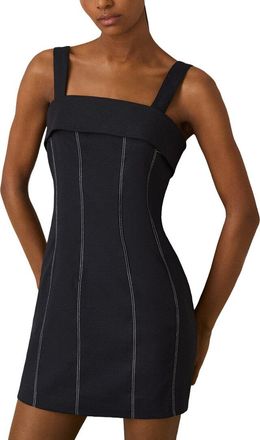 Reiss Effie Short Contrast Stitch Dress