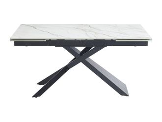 VENTE-UNIQUE.COM Mesa de comedor cristal negro, blanco