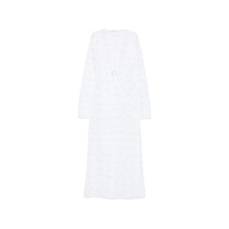 Os&eacute;ree Lace-embellished V-neck Maxi Dress